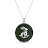 Thumbnail Image 1 of Nephrite Jade Year of the Rabbit Chinese Zodiac Necklace Sterling Silver 18"