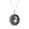 Thumbnail Image 2 of Nephrite Jade Year of the Rabbit Chinese Zodiac Necklace Sterling Silver 18"