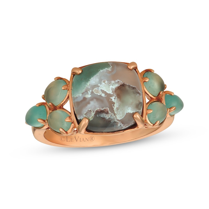 Main Image 1 of Le Vian Cushion-Cut Aquaprase Ring 14K Strawberry Gold