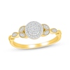 Thumbnail Image 1 of Multi-Diamond Halo Floral Shank Promise Ring 1/5 ct tw 10K Yellow Gold