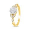 Thumbnail Image 2 of Multi-Diamond Halo Floral Shank Promise Ring 1/5 ct tw 10K Yellow Gold