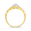 Thumbnail Image 3 of Multi-Diamond Halo Floral Shank Promise Ring 1/5 ct tw 10K Yellow Gold