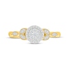 Thumbnail Image 4 of Multi-Diamond Halo Floral Shank Promise Ring 1/5 ct tw 10K Yellow Gold