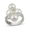 Thumbnail Image 1 of Button Cultured Pearl Cluster Ring Sterling Silver