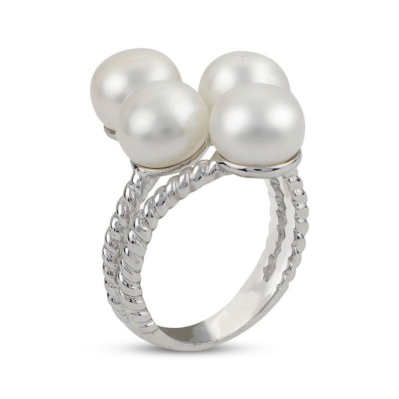 Main Image 2 of Button Cultured Pearl Cluster Ring Sterling Silver