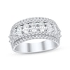 Thumbnail Image 1 of Adore Lab-Grown Diamonds Men's Oval & Round-Cut Five-Row Wedding Band 2 ct tw 14K White Gold