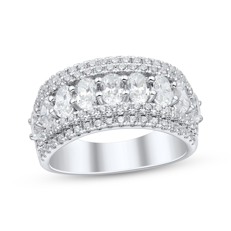 Main Image 1 of Adore Lab-Grown Diamonds Men's Oval & Round-Cut Five-Row Wedding Band 2 ct tw 14K White Gold