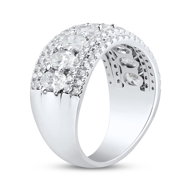 Main Image 2 of Adore Lab-Grown Diamonds Men's Oval & Round-Cut Five-Row Wedding Band 2 ct tw 14K White Gold