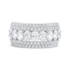 Thumbnail Image 3 of Adore Lab-Grown Diamonds Men's Oval & Round-Cut Five-Row Wedding Band 2 ct tw 14K White Gold