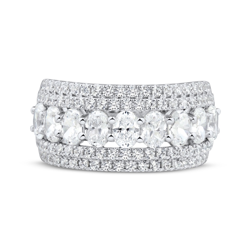 Main Image 3 of Adore Lab-Grown Diamonds Men's Oval & Round-Cut Five-Row Wedding Band 2 ct tw 14K White Gold