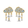 Thumbnail Image 2 of Swiss Blue Topaz & White Lab-Created Sapphire Rain Cloud Earrings 24K Yellow Gold Vermeil Sterling Silver