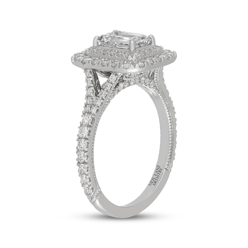 Main Image 2 of Neil Lane Artistry Heritage Emerald-Cut Lab-Grown Diamond Engagement Ring 1-7/8 ct tw 14K White Gold