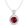 Thumbnail Image 1 of Lab-Created Ruby & White Lab-Created Sapphire Twist Necklace Sterling Silver 18"