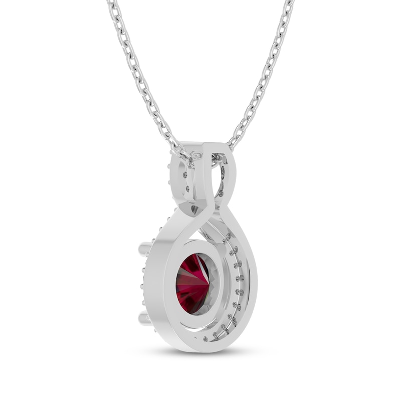 Main Image 3 of Lab-Created Ruby & White Lab-Created Sapphire Twist Necklace Sterling Silver 18"