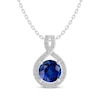 Thumbnail Image 1 of Blue & White Lab-Created Sapphire Twist Necklace Sterling Silver 18"