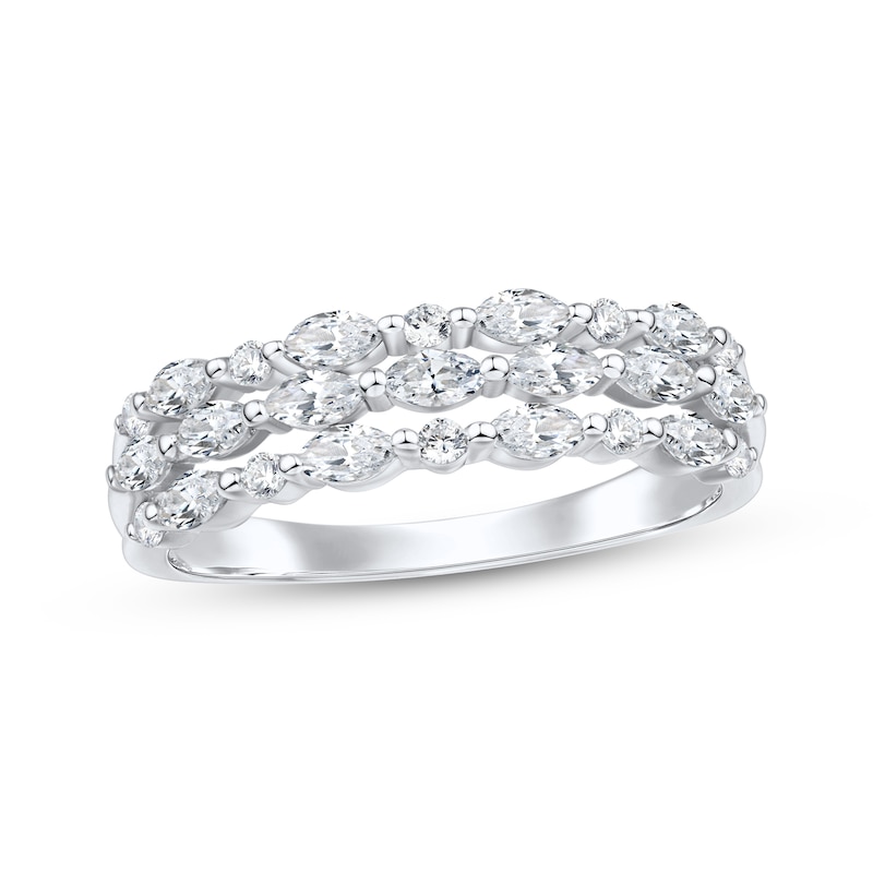 Main Image 1 of KAY Lab-Grown Diamonds Marquise & Round-Cut Ring 1 ct tw 14K White Gold