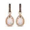 Thumbnail Image 2 of Le Vian Oval Opal Hoop Drop Earrings 5/8 ct tw Diamonds 14K Strawberry Gold