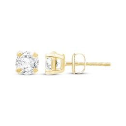 KAY Lab-Grown Diamonds Round-Cut Solitaire Stud Earrings 1-3/8 ct tw 10K Yellow Gold (F/SI2)