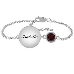 Colored Stone Bracelet (1 Stone and 2 Lines)