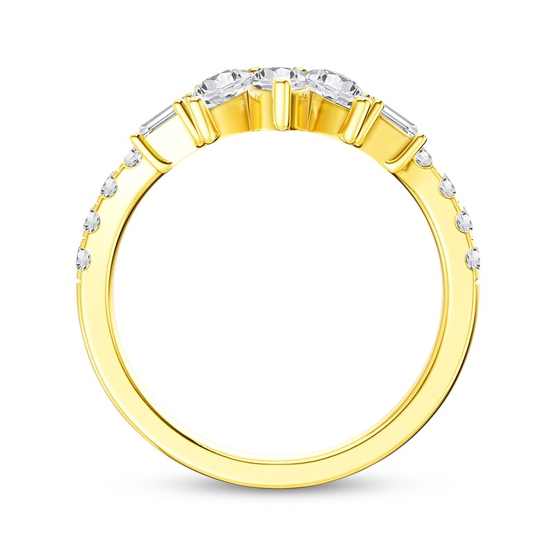 Main Image 3 of Adore Marquise, Pear, Baguette & Round-Cut Diamond Contour Anniversary Ring 1 ct tw 14K Yellow Gold
