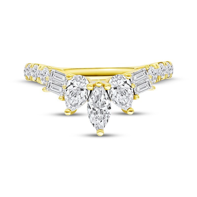 Main Image 4 of Adore Marquise, Pear, Baguette & Round-Cut Diamond Contour Anniversary Ring 1 ct tw 14K Yellow Gold