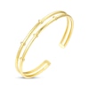 Thumbnail Image 2 of Two-Row Beaded Cuff Bracelet 24K Yellow Gold Vermeil Sterling Silver