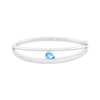 Thumbnail Image 1 of Pear-Shaped Swiss Blue Topaz & White Lab-Created Sapphire Split Bangle Bracelet Sterling Silver