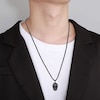 Thumbnail Image 2 of Ink & Ice Black Onyx Skull Necklace Black Rhodium-Plated Sterling Silver 22"