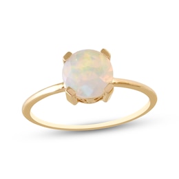 Opal Solitaire Ring 10K Yellow Gold