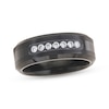 Thumbnail Image 1 of Adore Men's Diamond Satin-Finish Wedding Band 1/5 ct tw Black Ion-Plated Tungsten Carbide