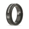 Thumbnail Image 2 of Adore Men's Diamond Satin-Finish Wedding Band 1/5 ct tw Black Ion-Plated Tungsten Carbide
