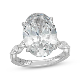 Neil Lane Artistry Oval-Cut Lab-Grown Diamond Engagement Ring 10 ct tw 14K White Gold