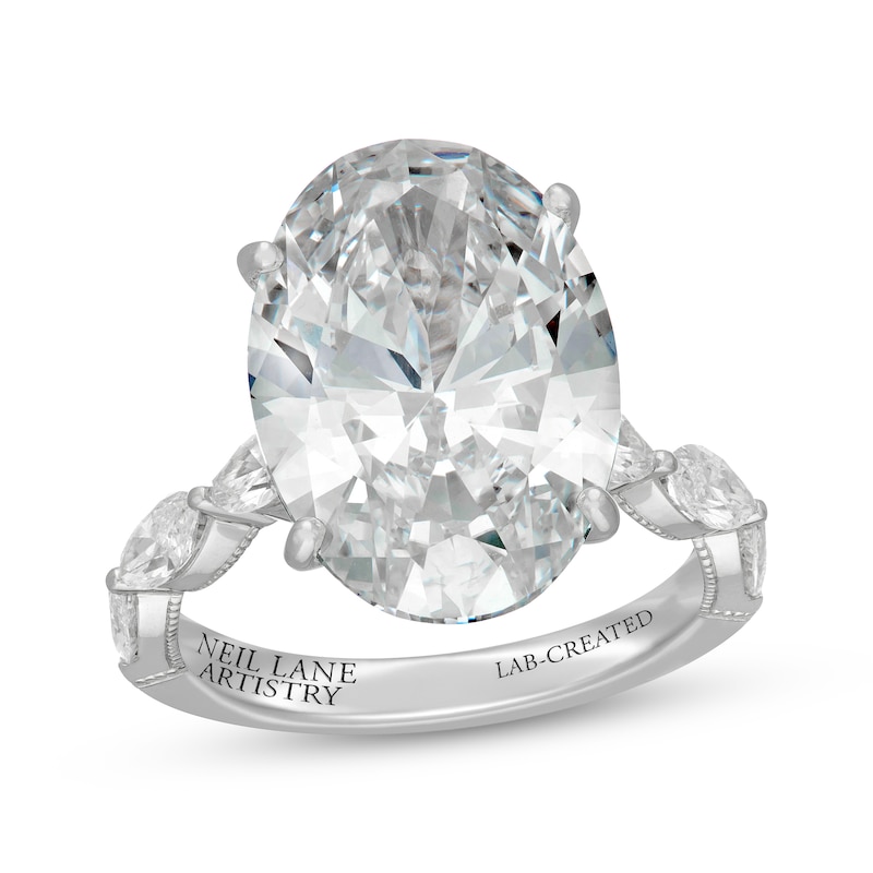 Main Image 1 of Neil Lane Artistry Oval-Cut Lab-Grown Diamond Engagement Ring 10 ct tw 14K White Gold