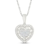 Thumbnail Image 2 of Multi-Diamond Heart Necklace & Stud Earrings Set 1/4 ct tw Sterling Silver