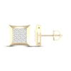 Thumbnail Image 3 of Men's Lab-Grown Diamond Rhombus Stud Earrings 1/2 ct tw 24K Yellow Gold Vermeil Sterling Silver