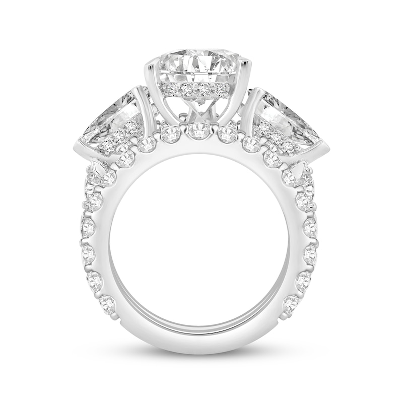 Main Image 3 of Memories Moments Magic Pear-Shaped Lab-Grown Diamond Three-Stone Bridal Set 9-3/4 ct tw 14K White Gold