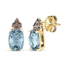 Thumbnail Image 1 of Le Vian Cushion-Cut Aquamarine Earrings 1/10 ct tw Diamonds 14K Honey Gold