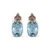 Thumbnail Image 2 of Le Vian Cushion-Cut Aquamarine Earrings 1/10 ct tw Diamonds 14K Honey Gold