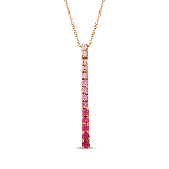 Le Vian Strawberry Ombré Bar Necklace 14K Strawberry Gold 18"