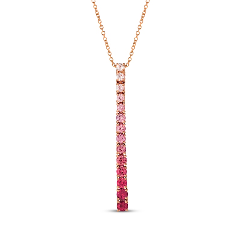 Main Image 1 of Le Vian Strawberry Ombré Bar Necklace 14K Strawberry Gold 18"