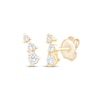 Thumbnail Image 1 of Diamond Three-Stone Curved Stud Earrings 1/8 ct tw 10K Yellow Gold
