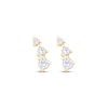 Thumbnail Image 2 of Diamond Three-Stone Curved Stud Earrings 1/8 ct tw 10K Yellow Gold