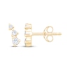 Thumbnail Image 3 of Diamond Three-Stone Curved Stud Earrings 1/8 ct tw 10K Yellow Gold