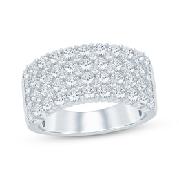 Lab-Grown Diamonds Multi-Row Anniversary Ring 2 ct tw 14K White Gold