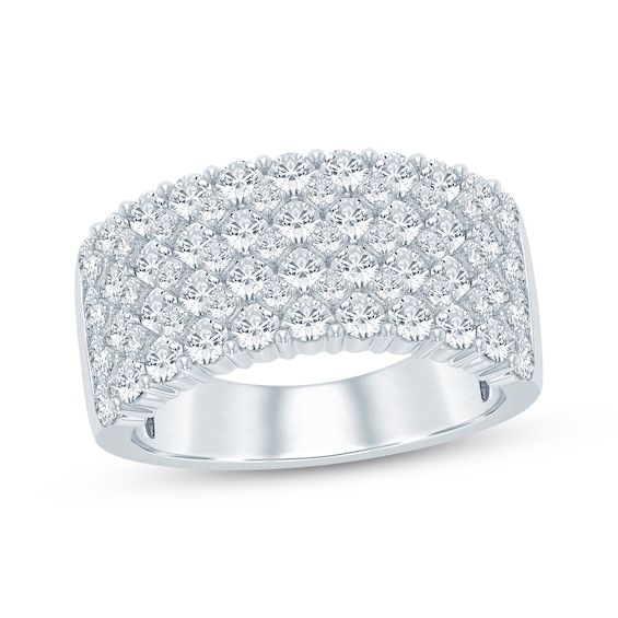 Lab-Grown Diamonds Multi-Row Anniversary Ring 2 ct tw 14K White Gold