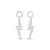Thumbnail Image 1 of White Lab-Created Sapphire Lightning Bolt Earring Charms Sterling Silver