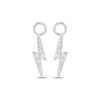 Thumbnail Image 2 of White Lab-Created Sapphire Lightning Bolt Earring Charms Sterling Silver