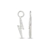 Thumbnail Image 3 of White Lab-Created Sapphire Lightning Bolt Earring Charms Sterling Silver