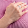 Thumbnail Image 3 of Button Cultured Pearl & White Topaz Loop Ring Sterling Silver