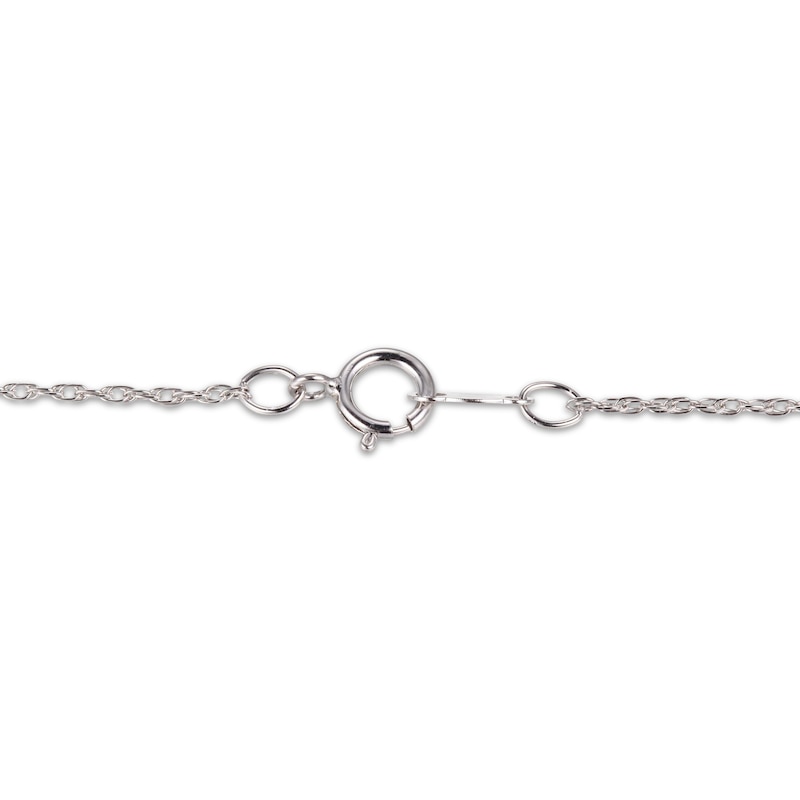 Main Image 4 of Lab-Created Opal & White Lab-Created Sapphire Cross Necklace Sterling Silver 18"